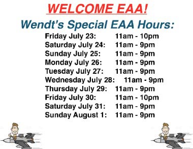 Welcome EAA! Special Hours During EAA